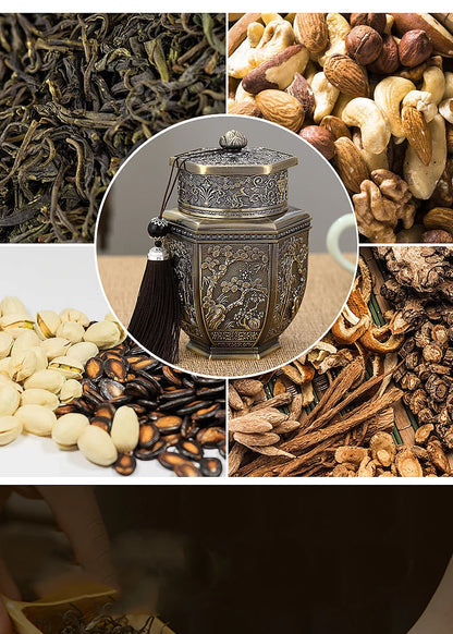 Metal Large Capacity Tea Cans Green Black Tea Container Jar Sugar Coffee Caddy Storage Can Tea Sealed Box Home Kitchen