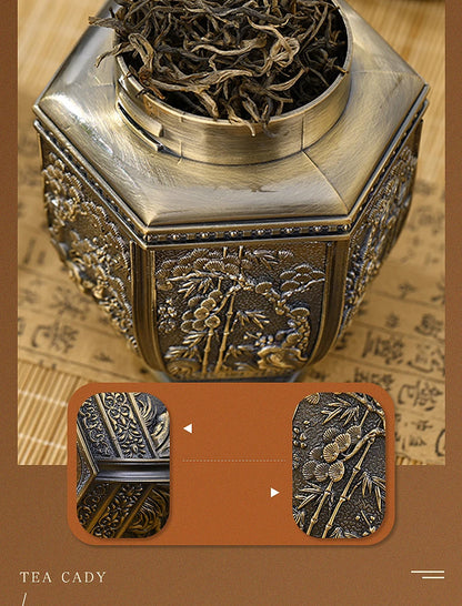 Metal Large Capacity Tea Cans Green Black Tea Container Jar Sugar Coffee Caddy Storage Can Tea Sealed Box Home Kitchen