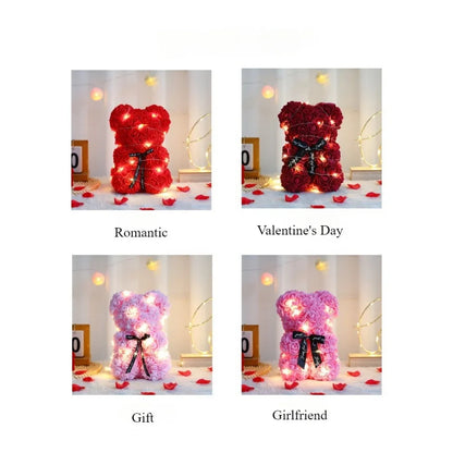 25cm Eternal Rose Teddy Bear – Romantic Gift with Display Box