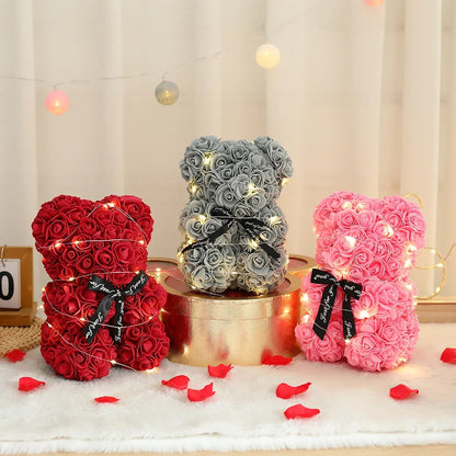 25cm Eternal Rose Teddy Bear – Romantic Gift with Display Box