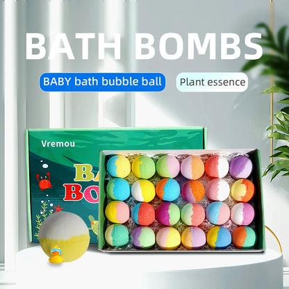 24-Pack Kids Bath Bombs with Surprise Toys Inside – Natural & Organic Bubble Bath Gift Set