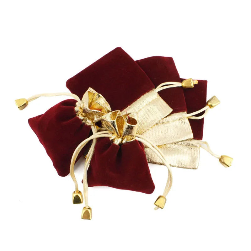 50PCS Velvet Drawstring Gift Bags – Soft Flannel Jewelry Pouch for Elegant Packaging & Storage