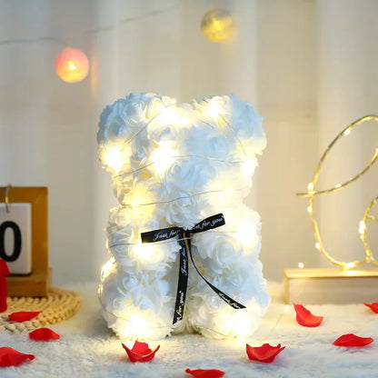 25cm Eternal Rose Teddy Bear – Romantic Gift with Display Box