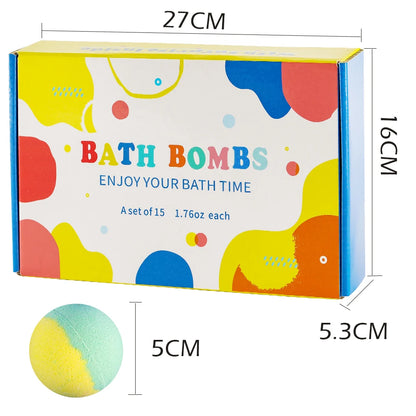 15-Pack Kids Bath Bombs with Surprise Toy Inside – Natural & Organic Bubble Bath Gift Set