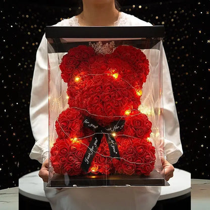 25cm Eternal Rose Teddy Bear – Romantic Gift with Display Box