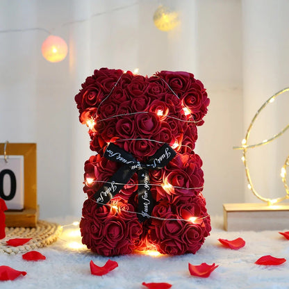 25cm Eternal Rose Teddy Bear – Romantic Gift with Display Box