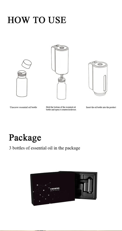 Car Air Freshener & Humidifier – Dual-Function Aroma Diffuser with Essential Oil