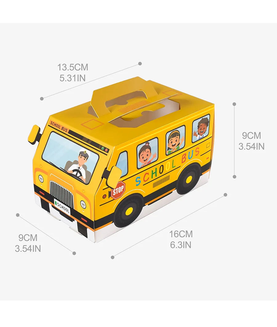5PCS School Bus-Themed Candy & Snack Boxes – Fun Gift Packaging for Kids' Birthday & Back-to-School Parties!