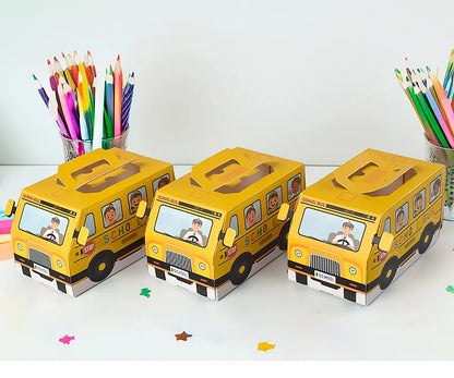 5PCS School Bus-Themed Candy & Snack Boxes – Fun Gift Packaging for Kids' Birthday & Back-to-School Parties!