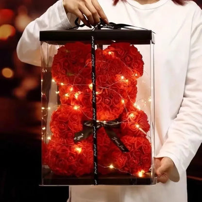 25cm Eternal Rose Teddy Bear – Romantic Gift with Display Box