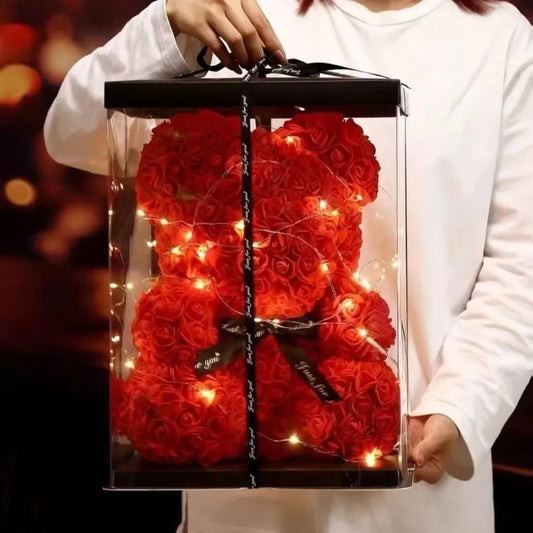 25cm Eternal Rose Teddy Bear – Romantic Gift with Display Box