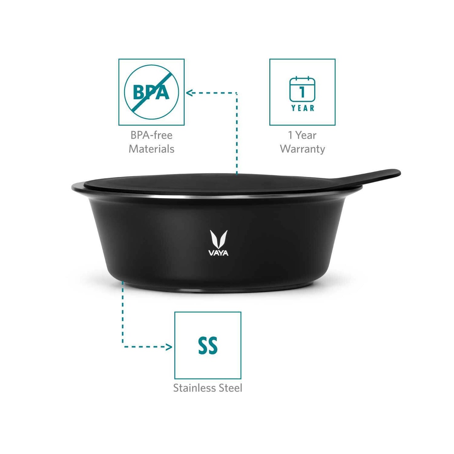 HauteCase - Stainless Steel Insulated Casserole With Lid | Hot Case Pot and Thermos Food Container | Hot Casserole Pot Pan with Lid 1.5L + Stack Lid