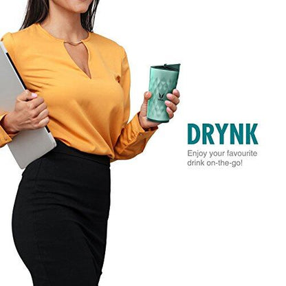 Drynk 350 ml 3 in 1 Vacuum Insulated Stainless Steel Gulper and Sipper Water Bottle (Tumbler+Sipper+Gulper) with 2 Cups, Thermos Flask