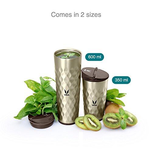 Drynk 600 ml Vacuum Insulated Stainless Steel Flask, Thermos Sipper Water Bottle (Tumbler+Sipper)