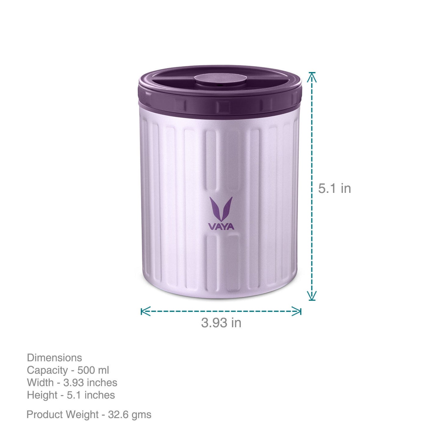 Preserve 500 ml - Vacuum Insulated Stainless Steel Meal Container, Salad Box, Meal Carrier, Portable Lunch Box, Fruit Box, 1 x 500 ml