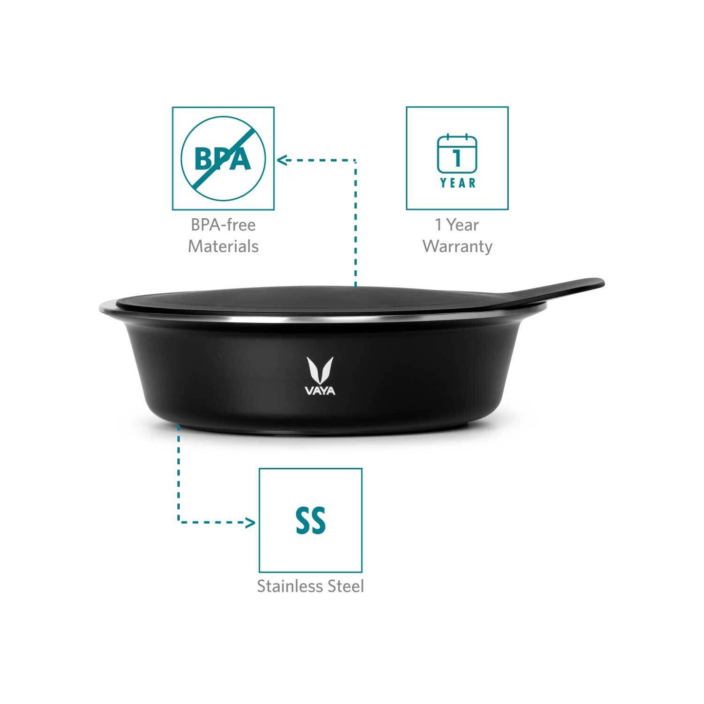 HauteCase - Stainless Steel Insulated Casserole With Lid | Hot Case Pot and Thermos Food Container | Hot Casserole Pot Pan with Lid 1.1L + Stack Lid