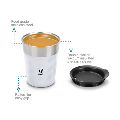 PopCup Stainless Steel Tumbler with Lid, Double Wall Vacuum Insulated Travel Mug, 250ml