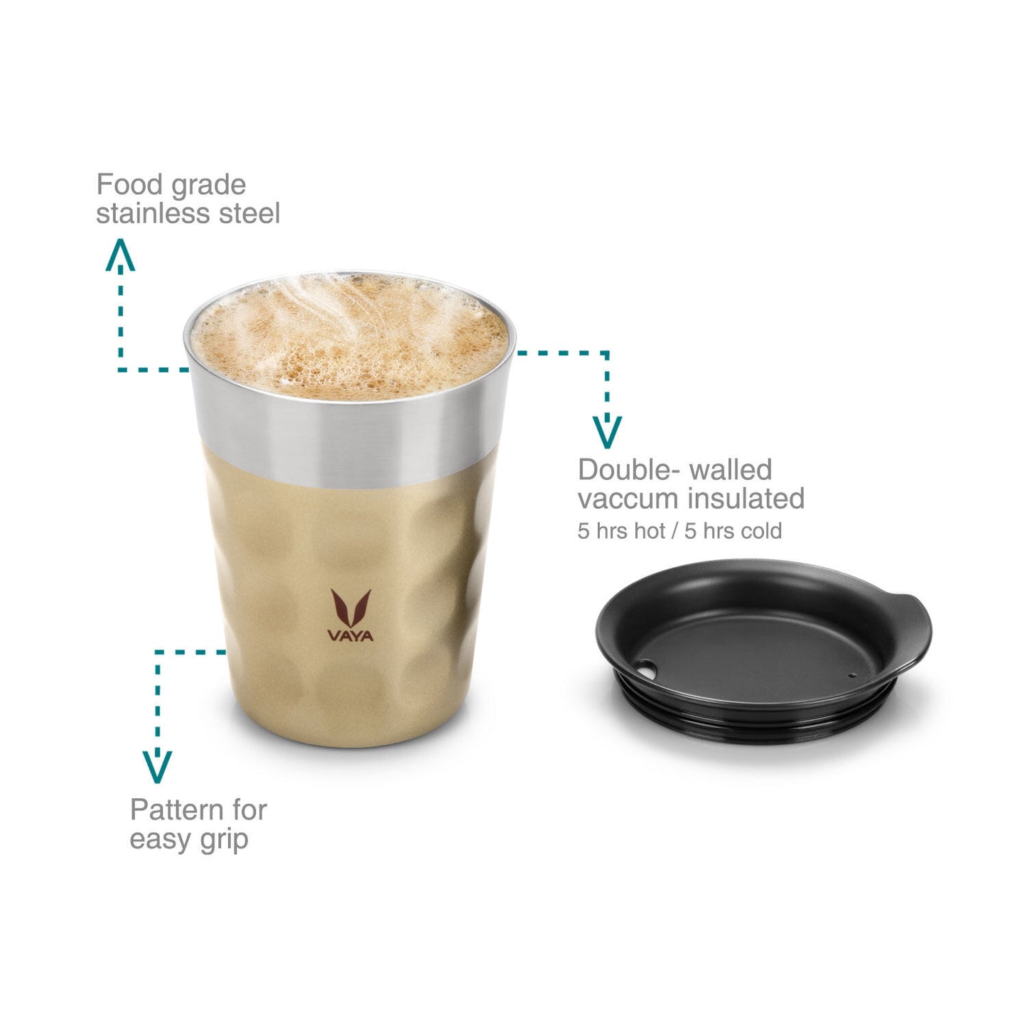 PopCup Stainless Steel Tumbler with Lid, Double Wall Vacuum Insulated Travel Mug, 250ml