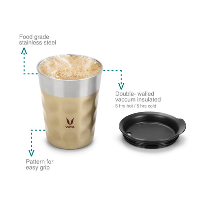 PopCup Stainless Steel Tumbler with Lid, Double Wall Vacuum Insulated Travel Mug, 250ml