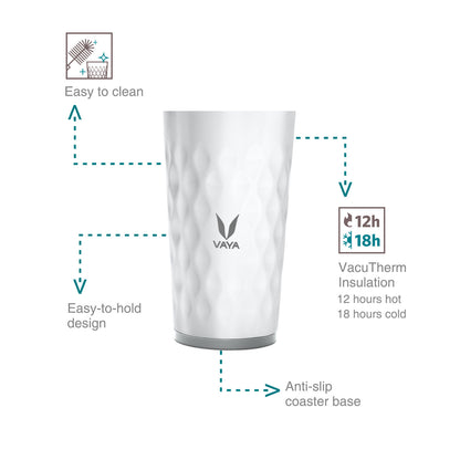 Drynk 350 ml 3 in 1 Vacuum Insulated Stainless Steel Gulper and Sipper Water Bottle (Tumbler+Sipper+Gulper) with 2 Cups, Thermos Flask