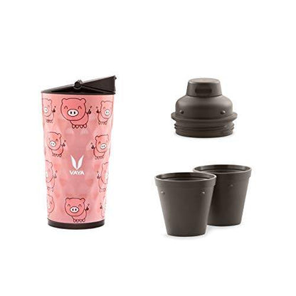 Drynk 350 ml 3 in 1 Vacuum Insulated Stainless Steel Gulper and Sipper Water Bottle (Tumbler+Sipper+Gulper) with 2 Cups, Thermos Flask