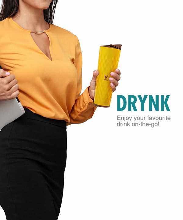 Drynk 600 ml Vacuum Insulated Stainless Steel Flask, Thermos Sipper Water Bottle (Tumbler+Sipper)