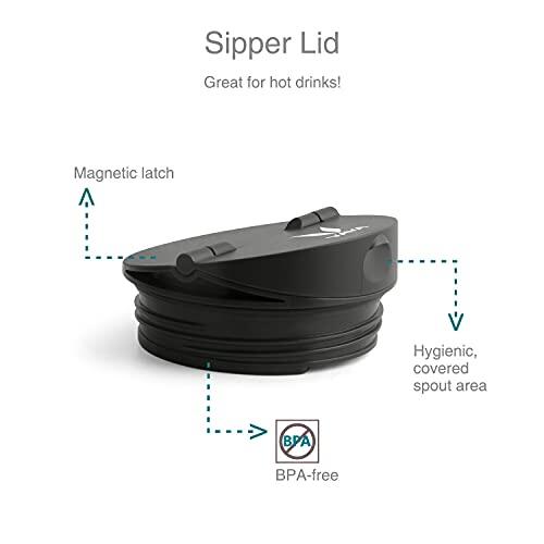 Drynk 350 ml 3 in 1 Vacuum Insulated Stainless Steel Gulper and Sipper Water Bottle (Tumbler+Sipper+Gulper) with 2 Cups, Thermos Flask