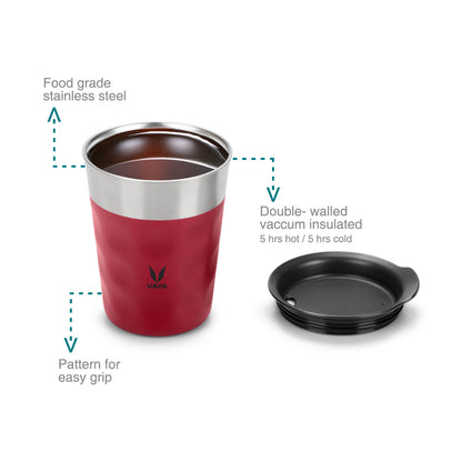 PopCup Stainless Steel Tumbler with Lid, Double Wall Vacuum Insulated Travel Mug, 250ml