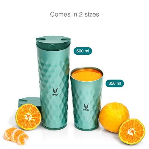 Drynk 350 ml 3 in 1 Vacuum Insulated Stainless Steel Gulper and Sipper Water Bottle (Tumbler+Sipper+Gulper) with 2 Cups, Thermos Flask