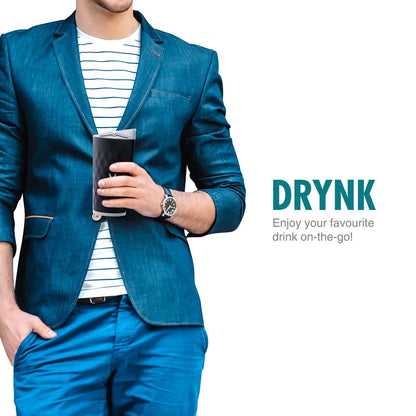 Drynk 350 ml 3 in 1 Vacuum Insulated Stainless Steel Gulper and Sipper Water Bottle (Tumbler+Sipper+Gulper) with 2 Cups, Thermos Flask