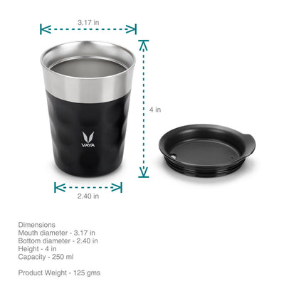 PopCup Stainless Steel Tumbler with Lid, Double Wall Vacuum Insulated Travel Mug, 250ml