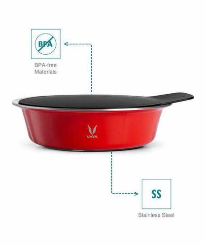 HauteCase - Stainless Steel Insulated Casserole With Lid | Hot Case Pot and Thermos Food Container | Hot Casserole Pot Pan with Lid 1.1L + Stack Lid