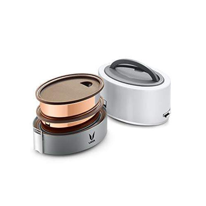 Tyffyn Copper-Finished Stainless Steel Lunch Box, 600 ml, 2 Containers