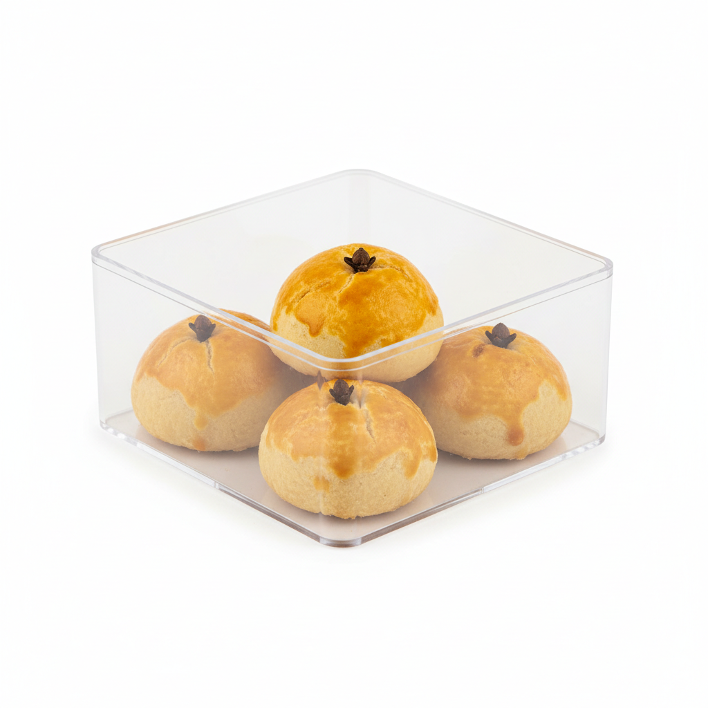 Pineapple Tarts Side View - Square Box